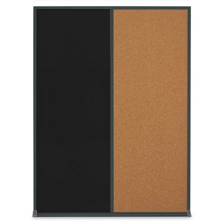 United Visual Products Single Door Radius Plus Corkboard, 18"X UV8000PLUS-GOLD-RUBBER
